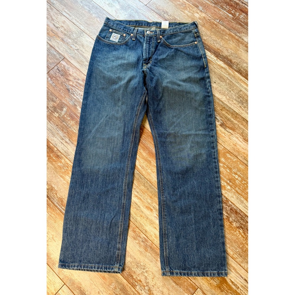 Cinch White Label Jeans Mens 36x32 Relaxed Straight Dark Wash MB92834013